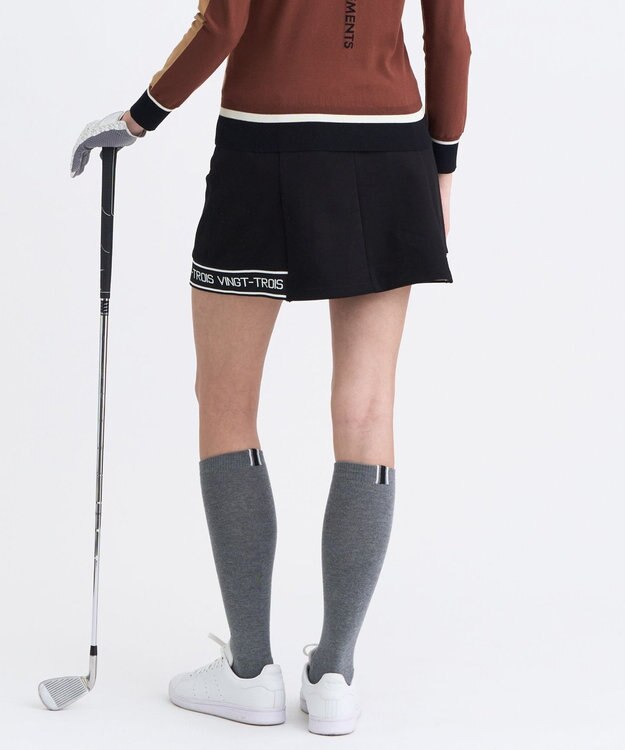 23区GOLF 【WOMEN】カノコダンボールスカート シワになりにくい ブラック系