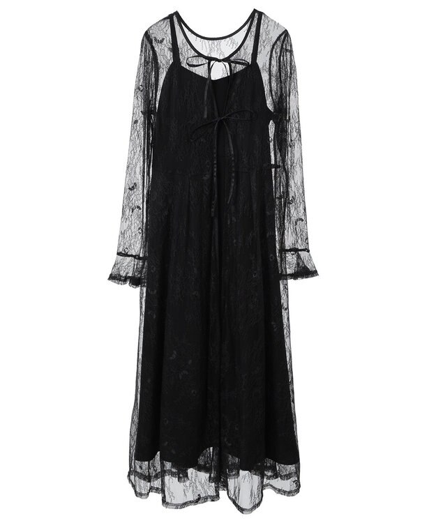 earth music&ecology SET2点レースワンピース＋キャミワンピース ブラック