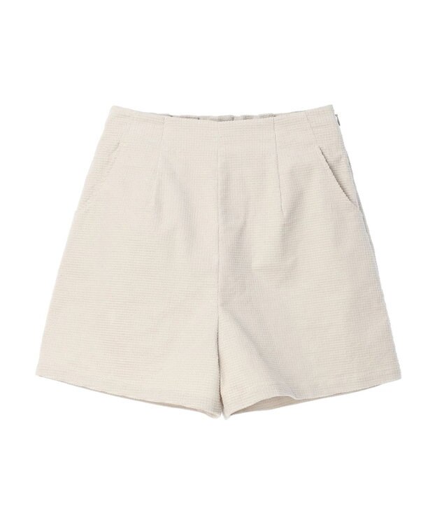 earth music&ecology ワッフルコーデュロイショートパンツ Ivory