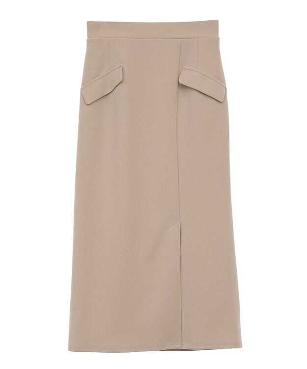 Green Parks きれいシルエット　フラップ付きナロースカート Beige