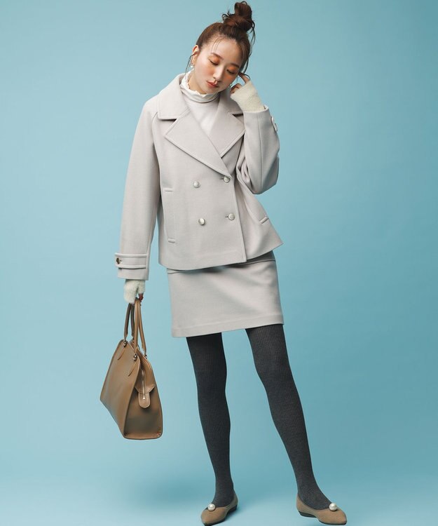 ANY SIS 【セットアップ可】メルトンライク ミニスカート アイボリーベージュ