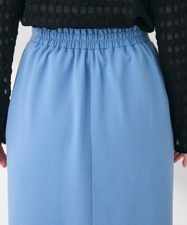 Green Parks きれいシルエット　フラップ付きナロースカート Sax