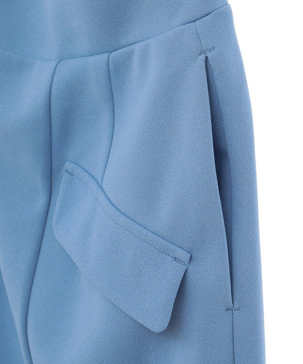 Green Parks きれいシルエット　フラップ付きナロースカート Sax