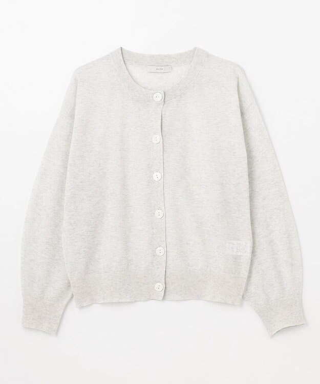 ANY L 【洗濯機可/アンチピリング/接触冷感】シアークルーネックカーディガン グレー