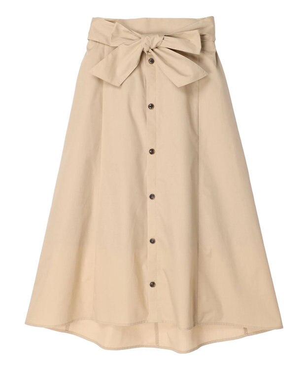 earth music&ecology ウエストリボンヘムスカート Beige