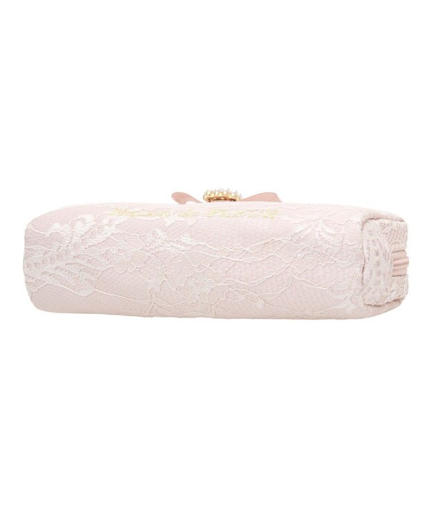Maison de FLEUR レースサテンパールビジューロングポーチ Light Pink