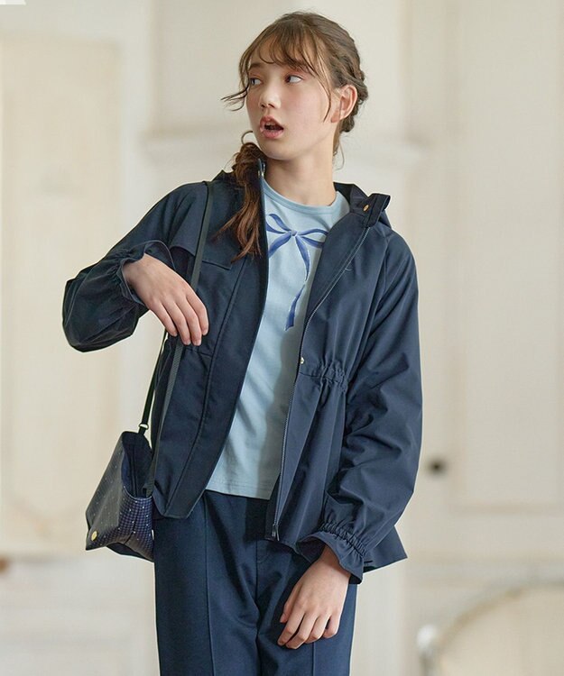組曲 KIDS 【150-170cm】【撥水】ケープド マウンテンパーカー ネイビー系