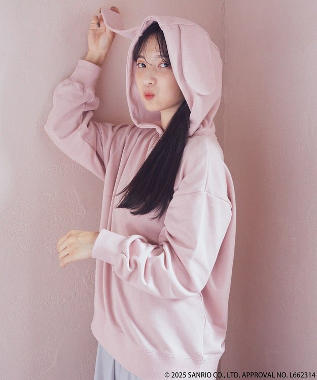 earth music&ecology マイメロディ＆クロミ／ｅａｒｔｈ　耳付きフーディー Pink