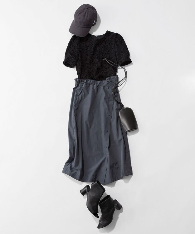 uncrave 【洗濯機洗い可】ストレッチレース トップス （uncrave WHITE） ブラック