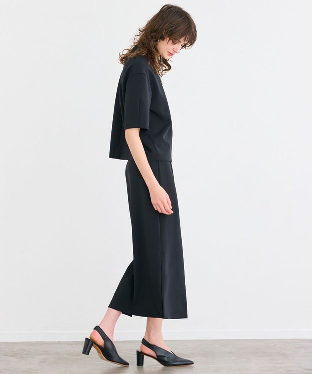 BEIGE， 【洗える】ALTHEA / ダンボールジャージーハイウエストIラインスカート Black