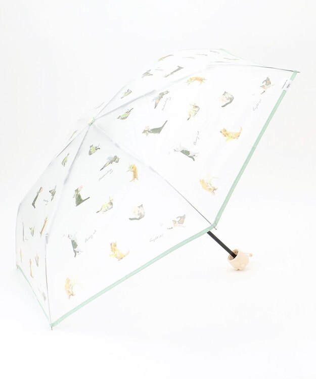 ANY SIS 【猫プリント】沖昌之 折りたたみアンブレニャン ミント