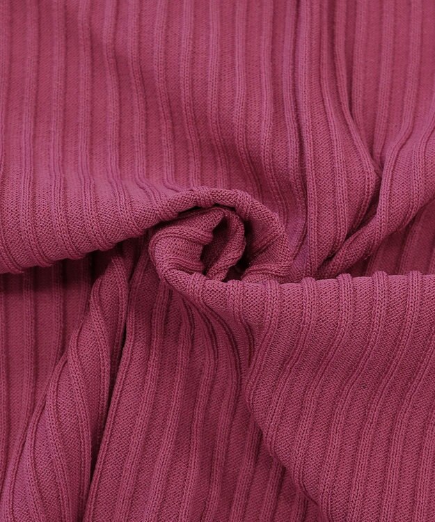 Tiaclasse 【洗える】バックリブプリーツ編みロングカーディガン ピンク