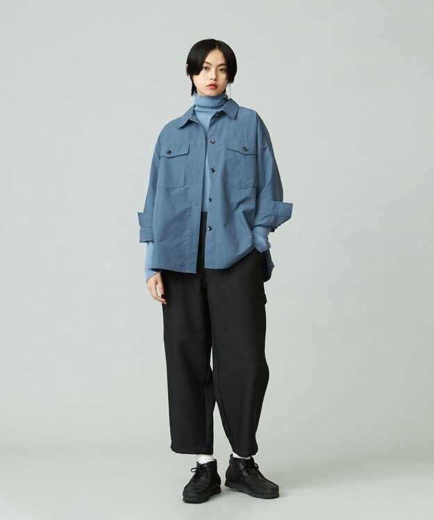 J.PRESS YORK STREET 【WOMEN】ミリタリーシャツジャケット ダルブルー系