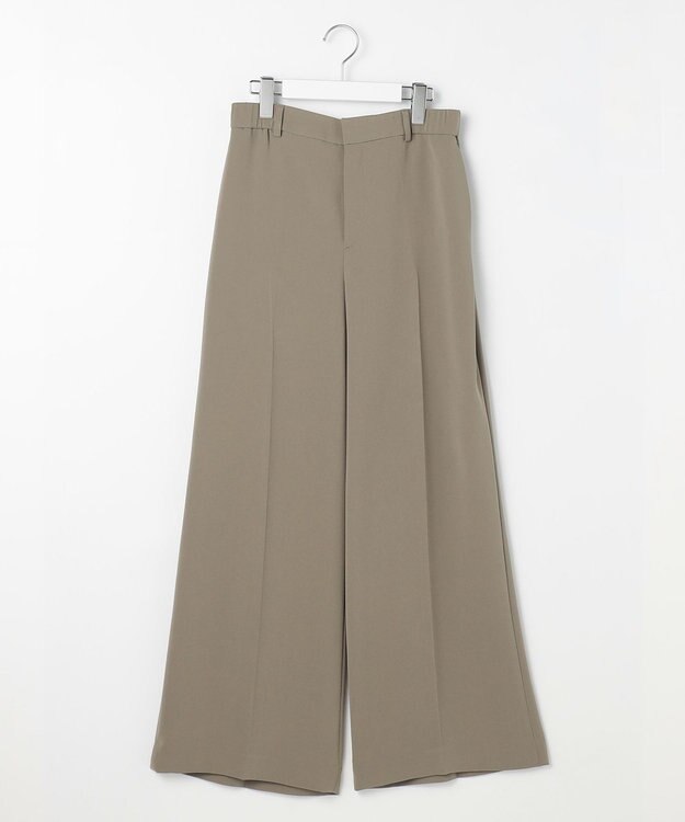 自由区 L 【19号サイズまで展開・カタログ掲載】トリアセダブルクロスワイドストレート パンツ モカ