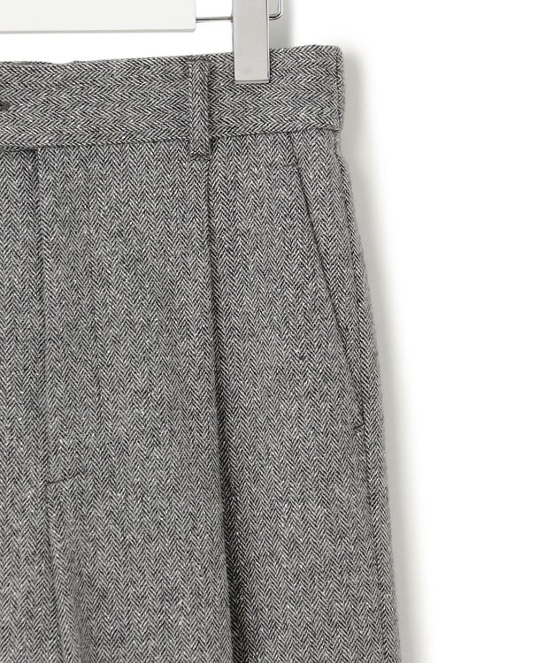 23区 シルクネップヘリンボーン ワイドパンツ ブラック系