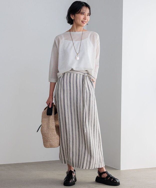 23区 ドロップシェル ネックレス ダークブラウン系