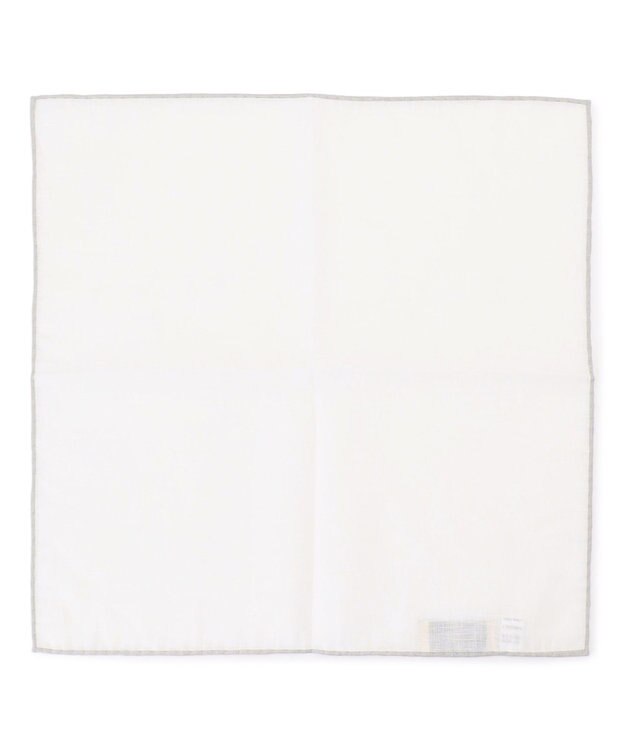 J.PRESS MEN 無地ヘムプリントリネン チーフ グレー系