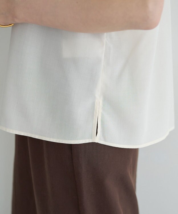 YECCA VECCA スモッキングピンタックシャツ Off White