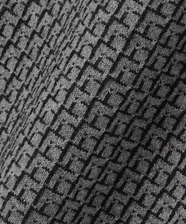 自由区 【洗える】リバーシブルニット セットアップ(カーディガン×タイトスカート) グレー×ブラック