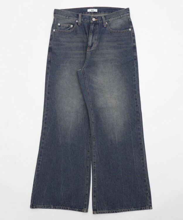 WEGO 【ユニセックス着用ITEM/ウエスト調整可】フレアデニムパンツ デニム中濃加工色