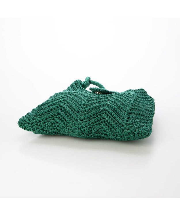 UNBILLION カシュカシュ cachecache / 山波編みトート カゴバッグ グリーン