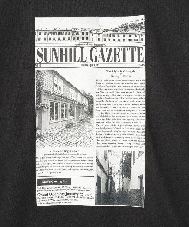 AMERICAN HOLIC News paperスウェット Charcoal Gray