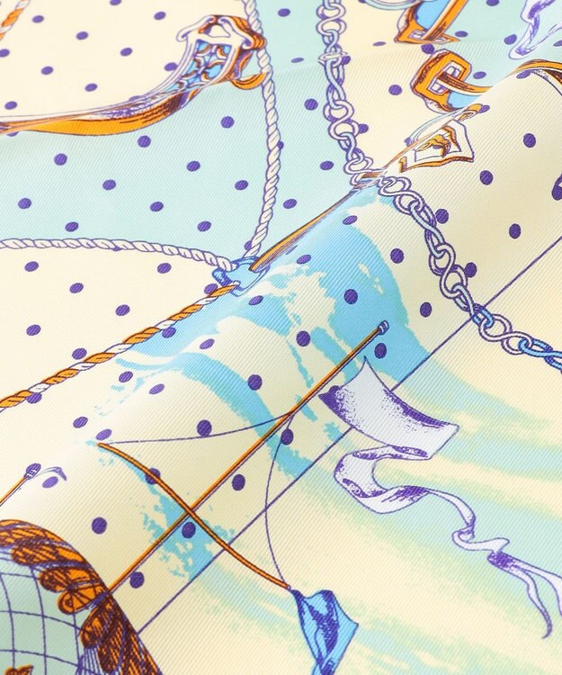 23区 manipuri ビットバルーン シルク スカーフ サックスブルー系