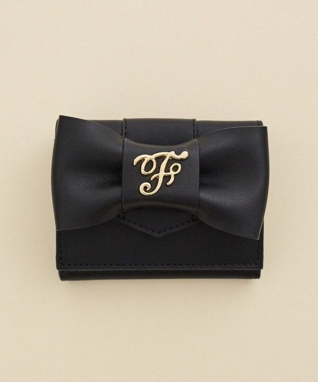 Maison de FLEUR ベルトリボンプチウォレット Black