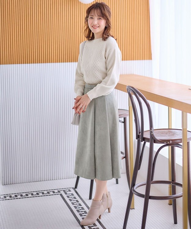 ANY SIS S 【洗える】ラメケーブル ニット アイボリー