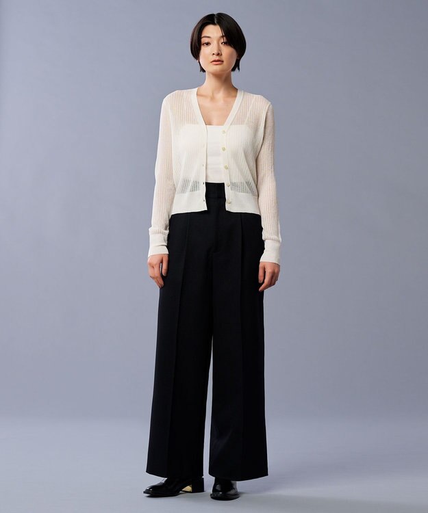 uncrave シアー リブ ニット カーディガン（uncrave STANDARD） オフ