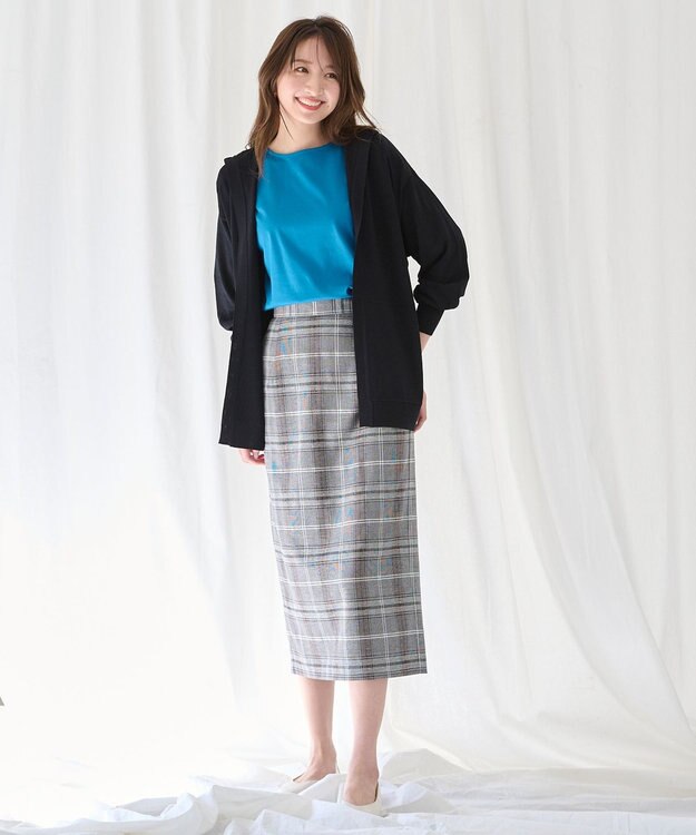 ANY L 【接触冷感/UVケア/アンチピリング】フーディーカーディガン ブラック