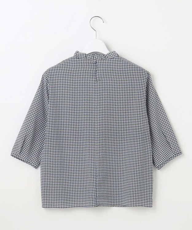 J.PRESS LADIES L 千鳥プリント フリル襟 カットソー ネイビー系5