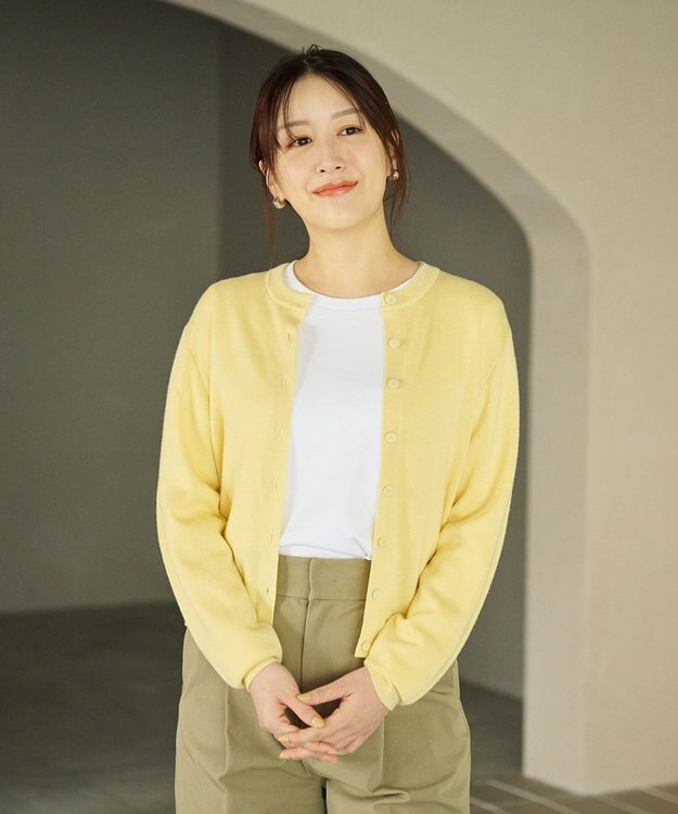 #Newans 【カシミヤ混】コンパクトニットカーディガン イエロー