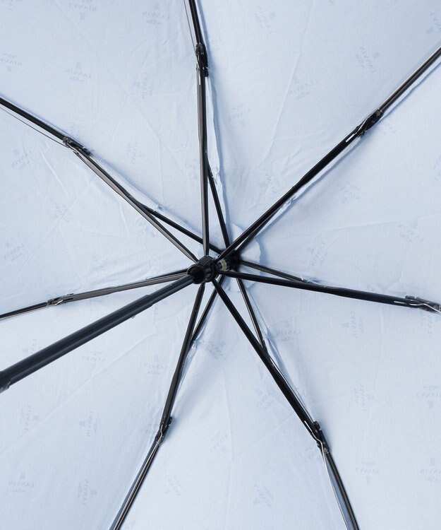 MOONBAT ランバン オン ブルー 折りたたみ傘 チェーン柄サテンジャガードプリント 簡単開閉 サックスブルー