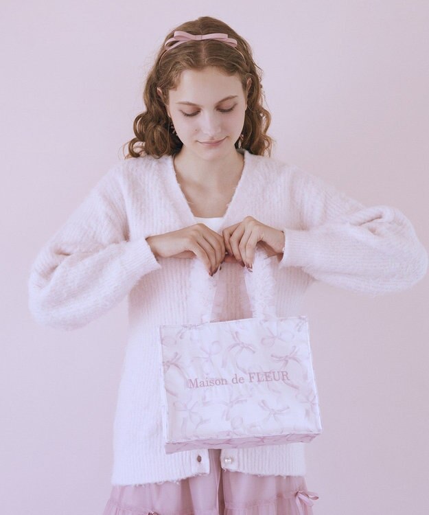 Maison de FLEUR ピンクマニアフリルスクエアトートSバッグ Light Pink