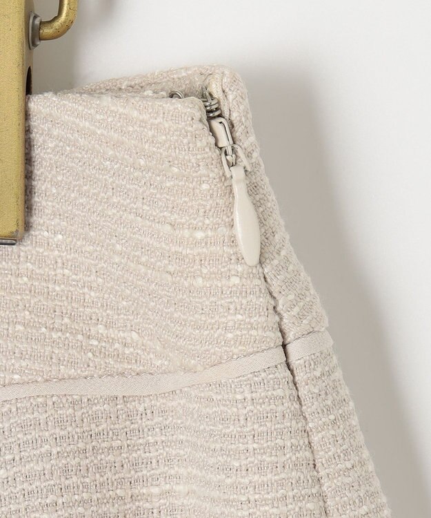 ANY SIS 【セットアップ対応】リップルボーダー フレア スカート シャンブレーベージュ