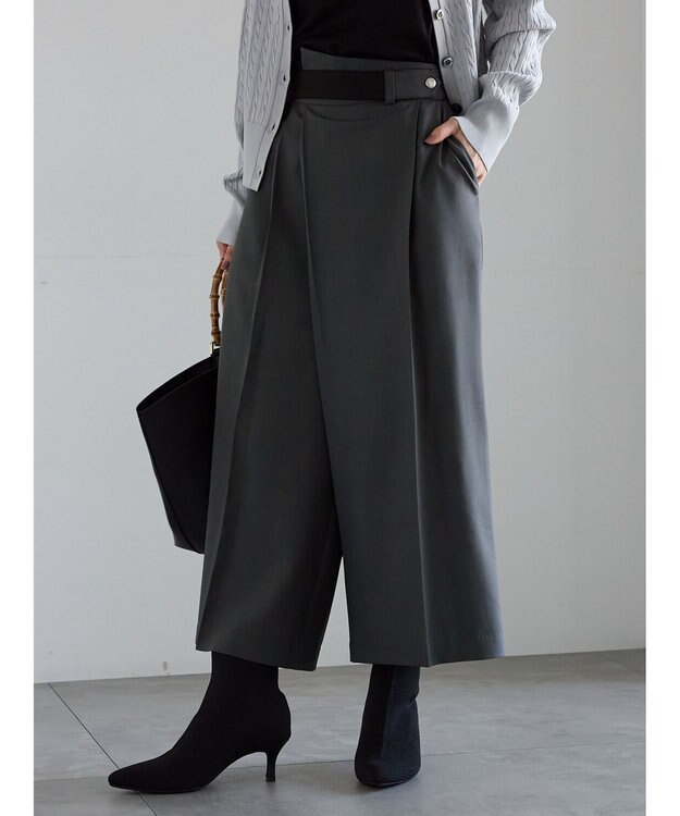 Te chichi アシメクロップドパンツ グレー