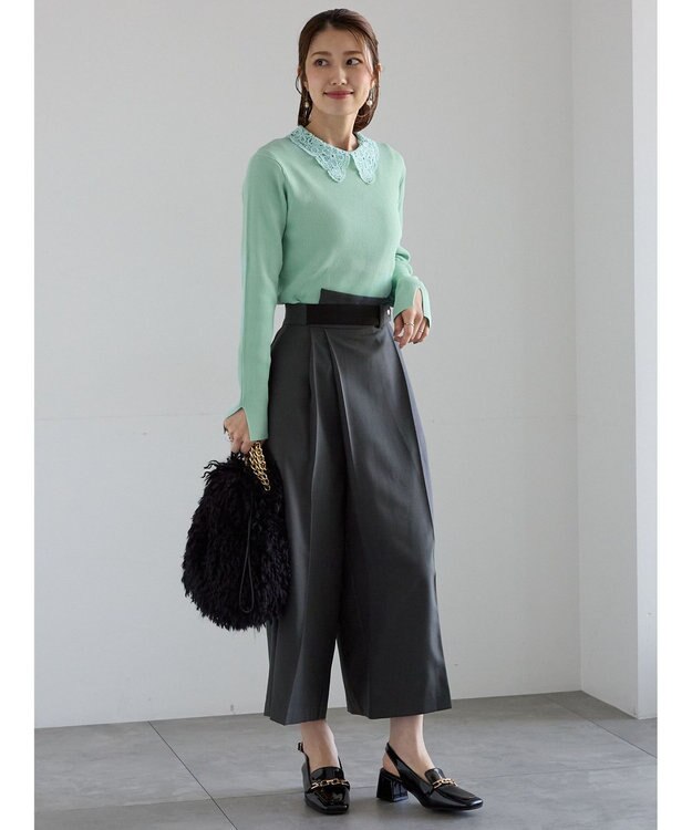 Te chichi アシメクロップドパンツ グレー