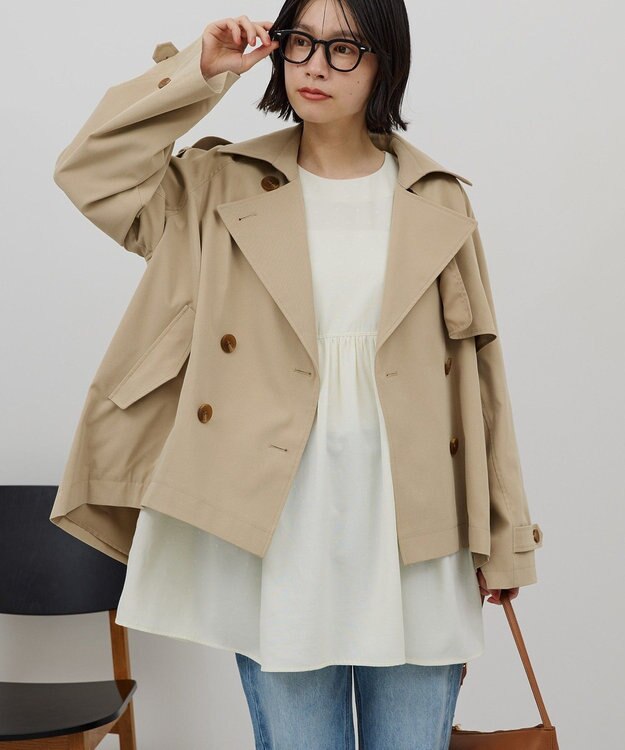 AMERICAN HOLIC 【先行予約】ショートトレンチコート Beige