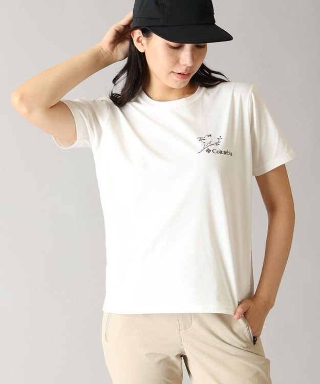 Columbia Columbia/ ウィメンズタイムトゥートレイルグラフィックショートスリーブTシャツ /コロンビア Sea Salt