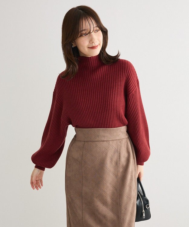 Green Parks ・ｓｗｉｎｇ　ｂｙ　ボトルネックラメニット Bordeaux