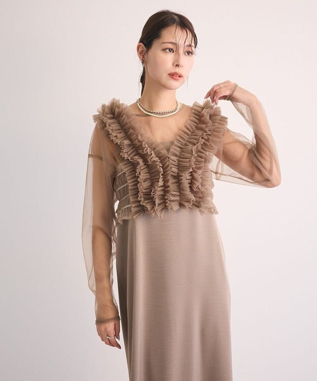 Green Parks ・Ｒａｉｌｍｅ　ＳＥＴ３点　チュールビスチェキャミワン Beige