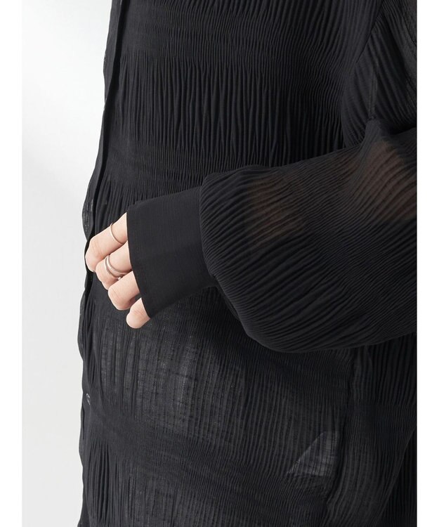 earth music&ecology クシュクシュシアーシャツ Black