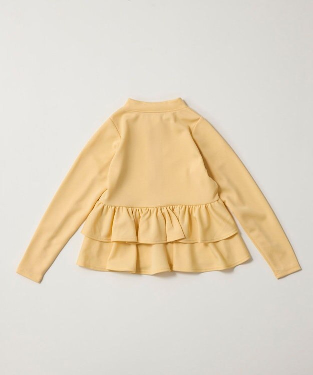 OP／FILA 【Ocean Pacific】フリル切り替えラッシュガード パーカー イエロー