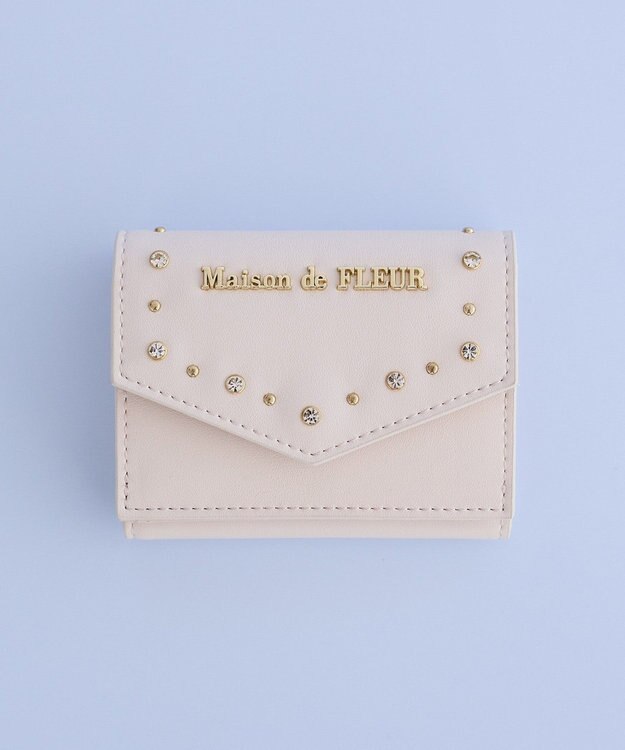 Maison de FLEUR ビジュースタッズプチウォレット Light Pink