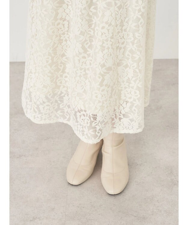 earth music&ecology モールレーススカート Ivory
