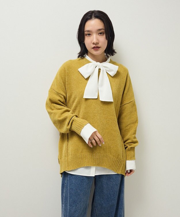 Green Parks ボウタイインナーシャツ Off White