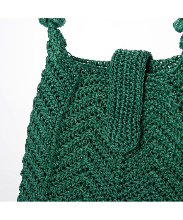 UNBILLION カシュカシュ cachecache / 山波編みトート カゴバッグ グリーン