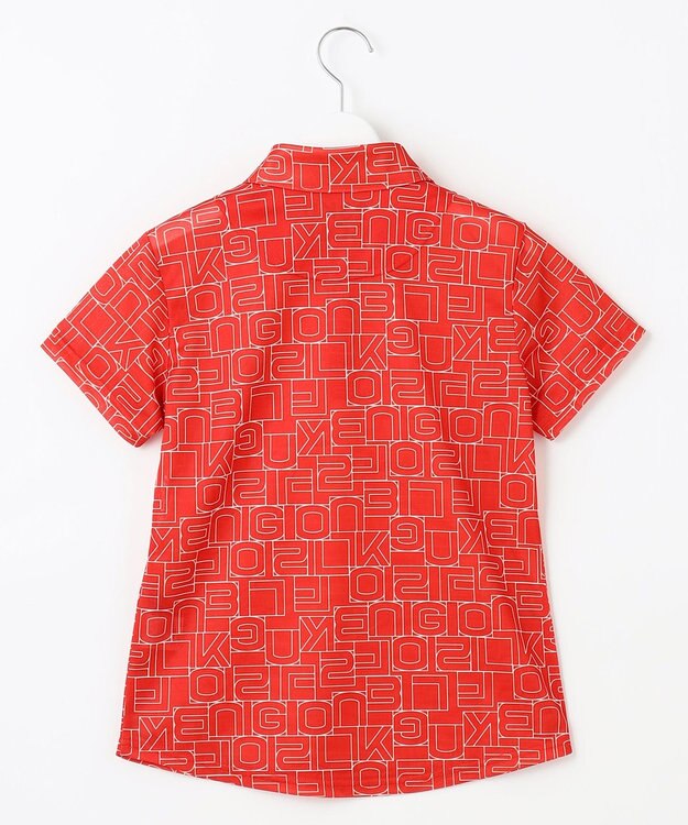 23区GOLF 盛夏対応のマルチ機能【接触冷感・UVケア・吸水速乾】【WOMEN】総ロゴ カノコシャツ オレンジ系5