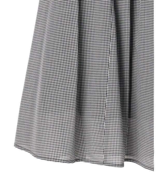 earth music&ecology ギャザーフレアスカート Gingham Check